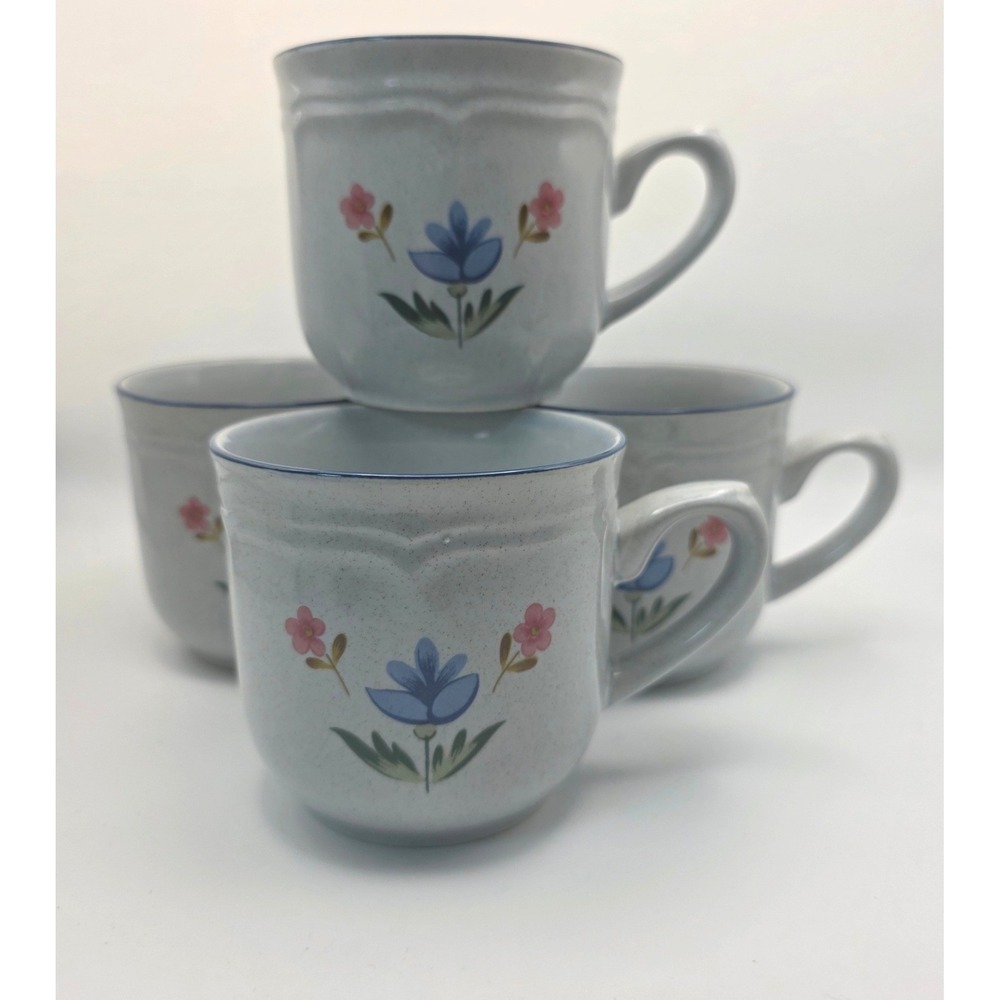 International Stoneware American Patchwork‎ Heritage Mugs Set of 4 Vintage